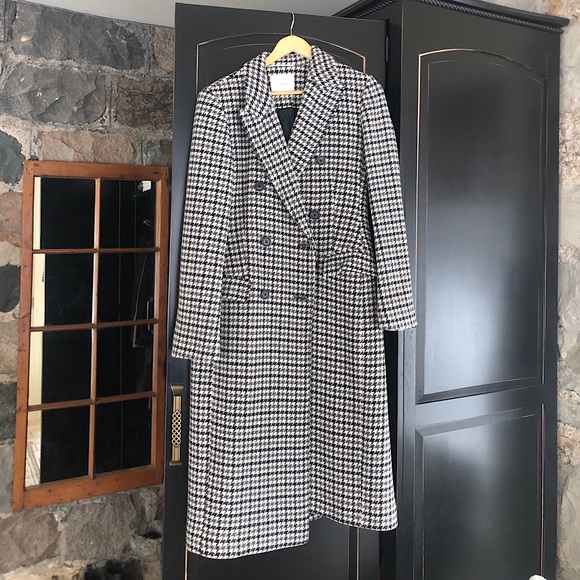 Black/White Houndstooth Winter Coat - Picture 2 of 5